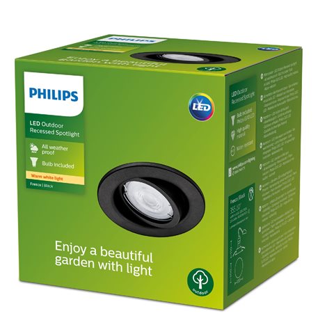 Fresco podhledové svítidlo GU10 4,6W 355lm 2700K IP23, černé 2