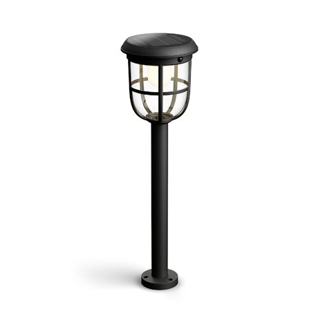 Radii UltraEfficient solární venkovní sloupkové LED svítidlo 1,3W 250lm 3000K 60cm IP44, černé 1