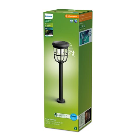 Radii UltraEfficient solární venkovní sloupkové LED svítidlo 1,3W 250lm 3000K 60cm IP44, černé 3