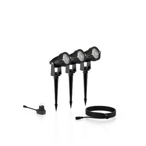 Caper GardenLink venkovní nízkonapětové zemní svítidlo 3x LED 1,5W 180lm 2700K 24V IP44, černé 1