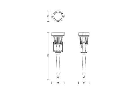 Caper GardenLink venkovní nízkonapětové zemní svítidlo 3x LED 1,5W 180lm 2700K 24V IP44, černé 4