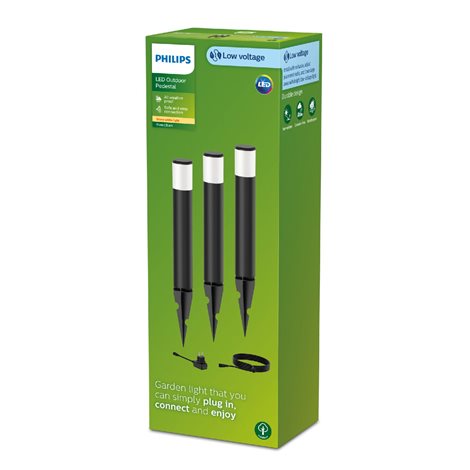 Purex GardenLink venkovní nízkonapětové zemní svítidlo 3x LED 1,5W 180lm 2700K 24V IP44, černé 2