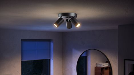 Idris bodové koupelnové svítidlo 3x GU10 5W bez zdroje 20cm kulaté IP44, černé 4