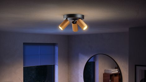Idris bodové koupelnové svítidlo 3x GU10 5W bez zdroje 20cm kulaté IP44, černá/zlatá 4