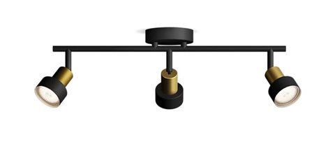 Conduit bodové svítidlo 3x GU10 5W bez zdroje 48,5cm IP20, černé/zlaté 2