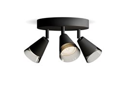 Cleft bodové svítidlo 3x GU10 5W bez zdroje 20cm kulaté IP20, černé