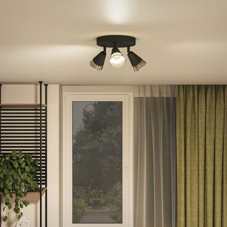 Cleft bodové svítidlo 3x GU10 5W bez zdroje 20cm kulaté IP20, černé 2