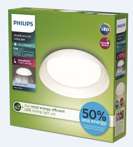 Fleta UltraEfficient stropní svítidlo LED 10W 1950lm 4000K CRI80 35cm kulaté IP20, bílé 5