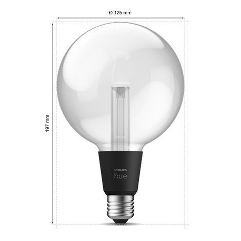 HUE Lightguide LED žárovka E27 G125 6,8W 500lm 2000-6500K RGB CRI80 IP20, stmívatelná 2