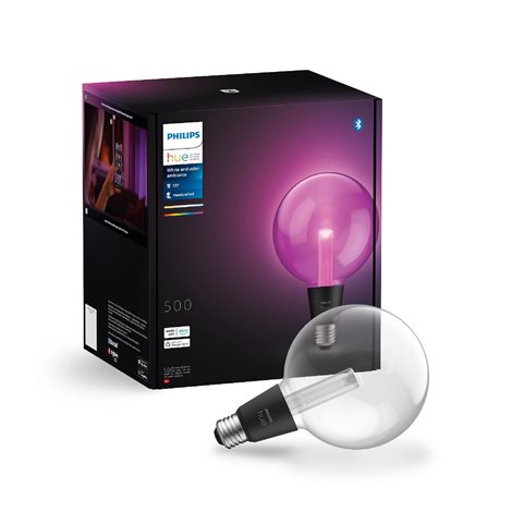 HUE Lightguide LED žárovka E27 G125 6,8W 500lm 2000-6500K RGB CRI80 IP20, stmívatelná 3
