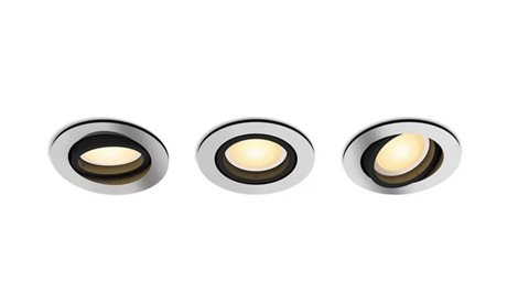 HUE WA Milliskin zápustné LED svítidlo 3xGU10 4,2W 400lm 2200-6500K 9cm kulaté IP20, hliník 1