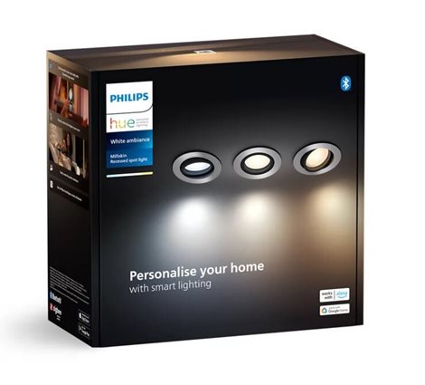 HUE WA Milliskin zápustné LED svítidlo 3xGU10 4,2W 400lm 2200-6500K 9cm kulaté IP20, hliník 4