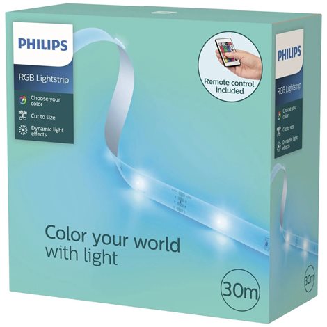 LED pásek Philips RGB, s ovladačem, 30m, AC 220–240, IP20 3
