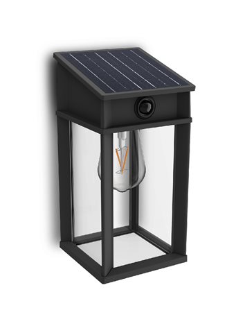 Geri UltraEfficient solární LED svítidlo se senzorem 3,2W 500lm 2700K IP44 hranaté, antracit 1