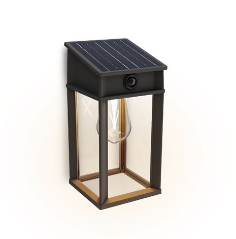 Geri UltraEfficient solární LED svítidlo se senzorem 3,2W 500lm 2700K IP44 hranaté, antracit 3
