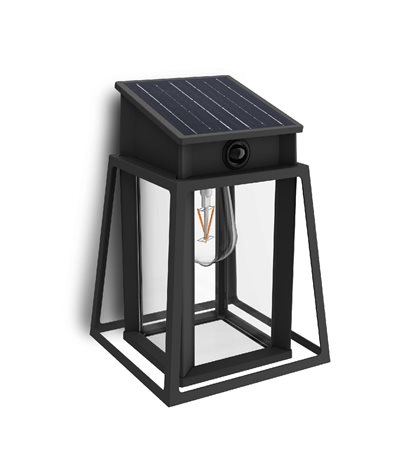 Lysin UltraEfficient solární LED svítidlo se senzorem 3,2W 500lm 2700K IP44 hranaté, černé 1