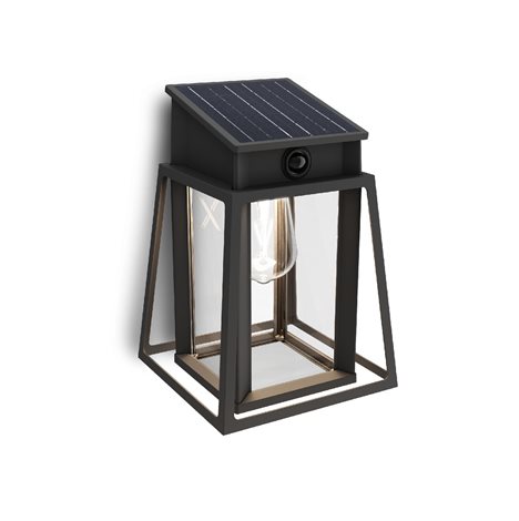 Lysin UltraEfficient solární LED svítidlo se senzorem 3,2W 500lm 4000K IP44 hranaté, černé 3
