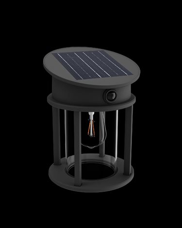 Geri UltraEfficient solární LED svítidlo se senzorem 3,2W 500lm 2700K IP44 kulaté, antracit 2