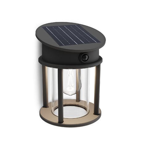 Geri UltraEfficient solární LED svítidlo se senzorem 3,2W 500lm 4000K IP44 kulaté, antracit 3