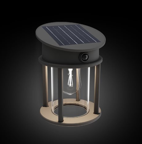 Geri UltraEfficient solární LED svítidlo se senzorem 3,2W 500lm 4000K IP44 kulaté, antracit 4