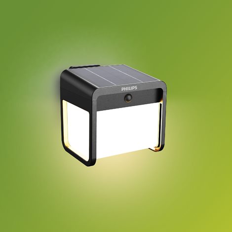 Ezra UltraEfficient solární LED svítidlo se senzorem 1,8W 250/25lm 3000K IP44, hranaté, černé 2