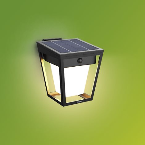 Nissa UltraEfficient solární nástěnné LED svítidlo se senzorem 1,8W 250/25lm 3000K IP44, černé 2