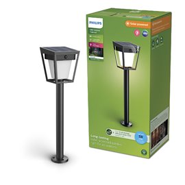 Nissa UltraEfficient solární LED sloupek s pohybovým senzorem 1,8W 250/25lm 3000K IP44, černý
