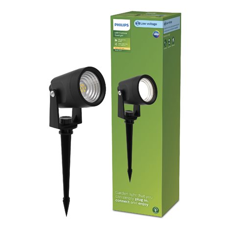 Reuel GardenLink venkovní zapichovací LED reflektor Low Voltage 1,5W 180lm 2700K 24V IP44, černé 1