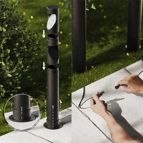 Desi GardenLink venkovní sloupkové LED svítidlo Low Voltage 1,5W 180lm 2700K 24V IP44 70cm, černé 5
