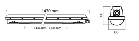 PILA WT008C 60S/840 PSU L1500 CLASSIC Prachotěsné svítidlo 60W 6000lm 2