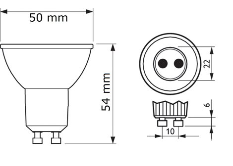 CorePro LEDspot ND 4,6-50W GU10 840 36D LED Žárovka 4,6W 390lm 6