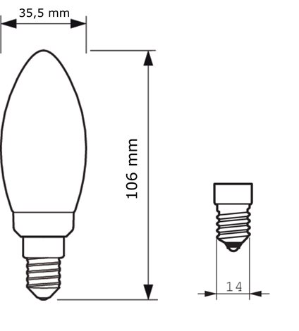 LED Classic SceneSwitch 40W B35 E14 WW CL ND LED Žárovka 5/2,5/1W 470/180/90lm 3