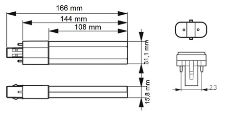 LED žárovka CorePro LED PLS 5W 840 2P G23 3