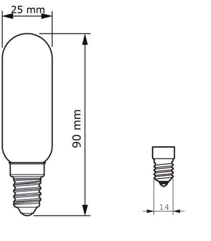 LED classic 25W T25L E14 CL ND RF Žárovka 2,1W 250lm 5