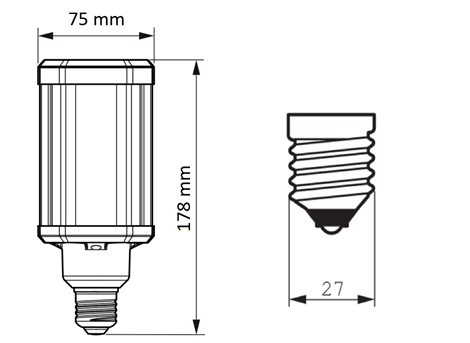 LED žárovka TForce LED HPL ND 40-28W E27 840 4000lm 2