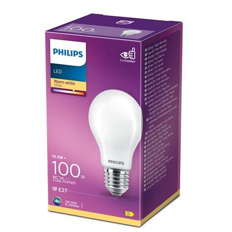 LED žárovka Philips Classic LEDBulb ND 100W A60 827 FR 10,5W 1521lm 2700K 2