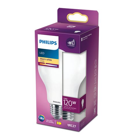 LED žárovka Philips Classic 120W A67 E27 WW FR ND 13W 2000lm 6