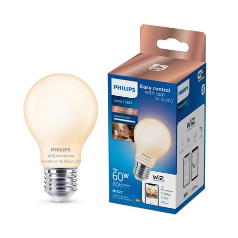 WiZ Smart LED Žárovka s mléčným sklem 7 W (ekv. 60 W) 806lm 2700-6500K A60 E27 3