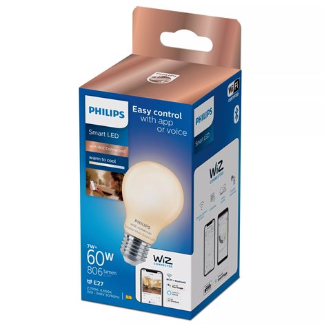 WiZ Smart LED Žárovka s mléčným sklem 7 W (ekv. 60 W) 806lm 2700-6500K A60 E27 4