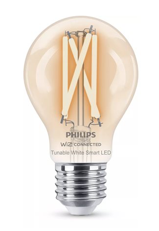 WiZ Smart LED Žárovka Filament čirá 7 W (ekv. 60 W) 806lm 2700-6500K A60 E27 1