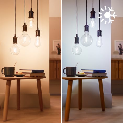 WiZ Smart LED Žárovka Filament čirá 7 W (ekv. 60 W) 806lm 2700-6500K A60 E27 6