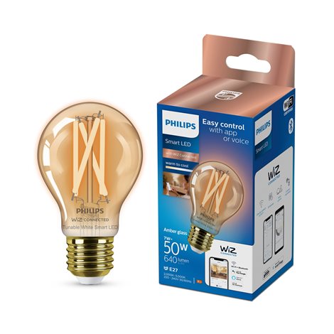 WiZ Smart LED Žárovka Filament oranžová 7 W (ekv. 50 W) 640lm 2000-5000K A60 E27 3