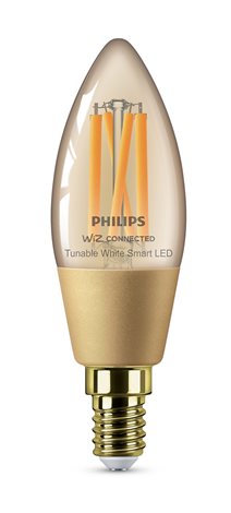 WiZ Smart LED Svíčková žárovka Filament oranžová 4,9 W (ekv. 25 W) 370lm C35 E14 2