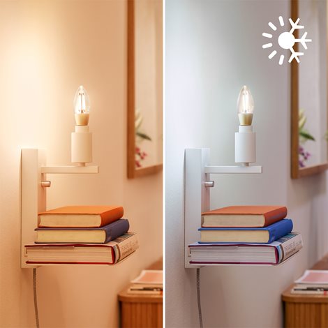 WiZ Smart LED Svíčková žárovka Filament oranžová 4,9 W (ekv. 25 W) 370lm C35 E14 6