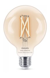 WiZ Smart LED Kulová žárovka Filament čirá 7 W (ekv. 60 W) 806lm 2700-6500K G95 E27