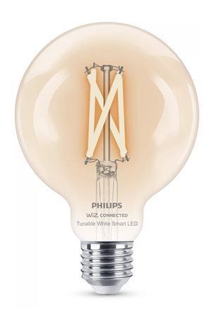 WiZ Smart LED Kulová žárovka Filament čirá 7 W (ekv. 60 W) 806lm 2700-6500K G95 E27 1