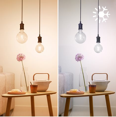 WiZ Smart LED Kulová žárovka Filament čirá 7 W (ekv. 60 W) 806lm 2700-6500K G125 E27 6