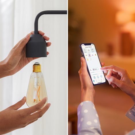 WiZ Smart LED Žárovka Filament oranžová 7 W (ekv. 50 W) 640lm 2000-5000K ST64 E27 5