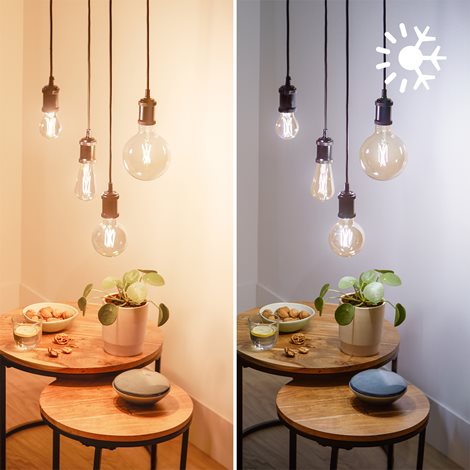 WiZ Smart LED Žárovka Filament čirá 7 W (ekv. 60 W) 806lm 2700-6500K A60 E27 7