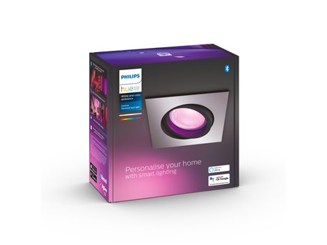Hue WACA Centura podhledové LED svítidlo GU10 5,7W 350lm 2000-6500K RGB IP20 hranaté, hliník 2